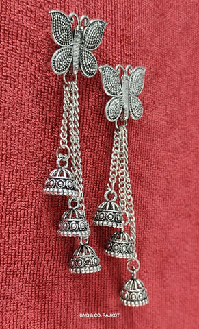 Silver butterfly earrings