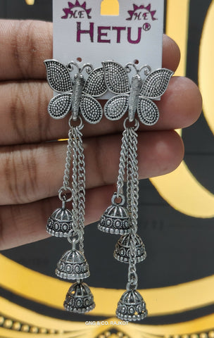 Silver butterfly earrings