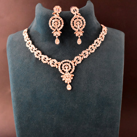 White diamond necklace with earrings set