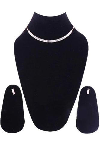 Elegant diamond necklace with earrings set