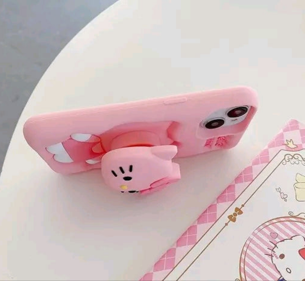 Elevate 3D Cute Cartoon Design with Precise Camera Cuts and shockproof Back Case Cover Compatible for i-Phone 13 - Bow