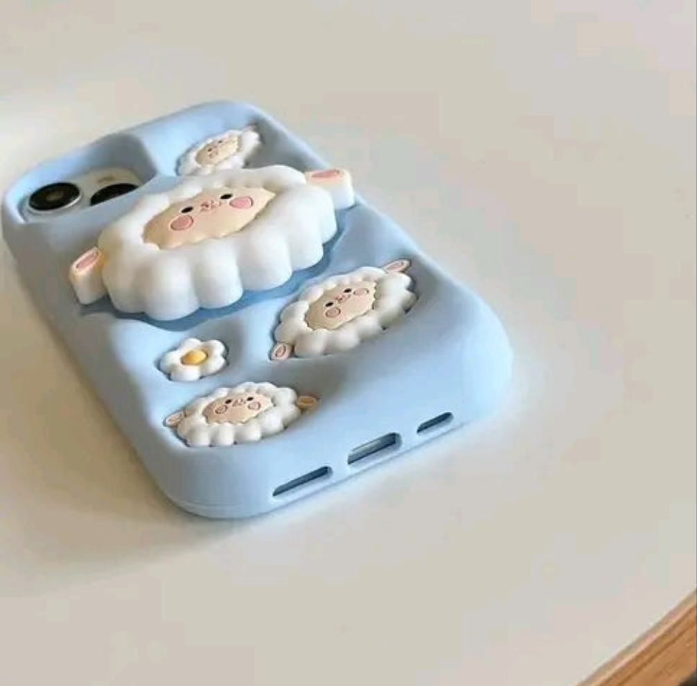 AIFEI Back Cover for iPhone 13/14/15 Cute FLOCK with Stand Case, Soft Silicone 3D Cartoon with Holder, Full Protective Back Cover
Brand