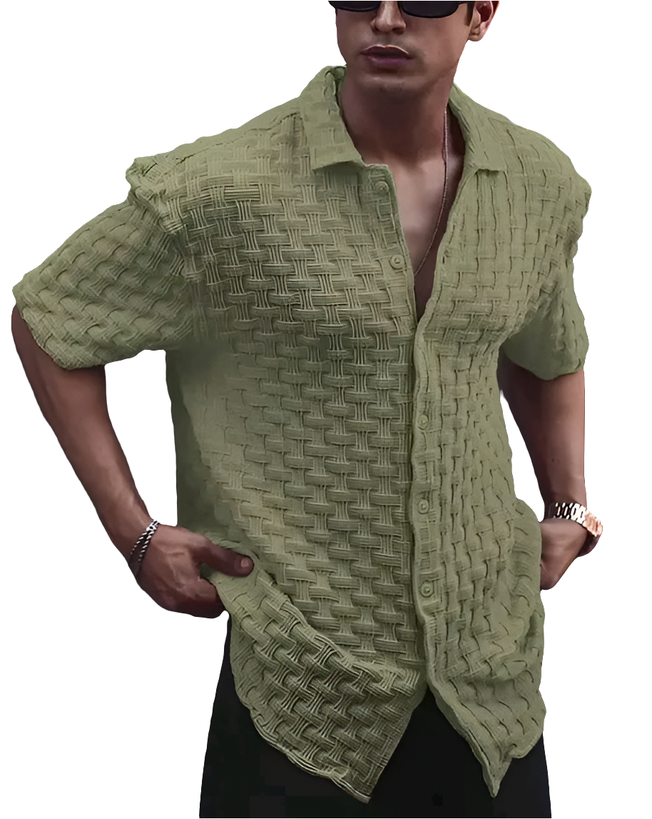 MORE N MORE TRENDZ Men Slim Fit Plain Chattai Design Casual Shirt For Men