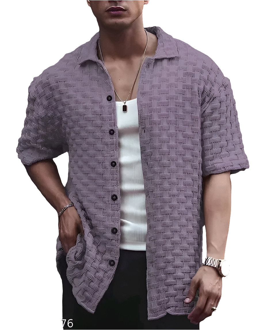 MORE N MORE TRENDZ Men Slim Fit Plain Chattai Design Casual Shirt For Men