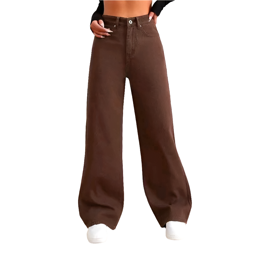 BROWN WIDE LEG DENIM JEANS/WIDE LEG JEANS WOMEN & GIRL/ BAGGY JEANS FOR WOMEN /WIDE LEG HIGH RISE DENIM JEANS/ LOOSE FIT JEANS FOR WOMEN