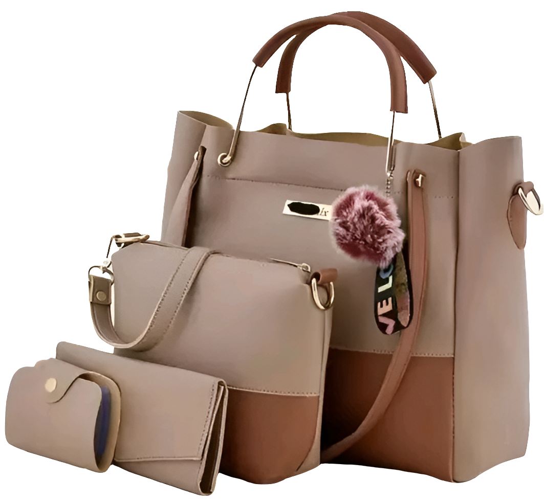 Shoulder Pu-Leather Handbags for Women's. Combo Set of 4