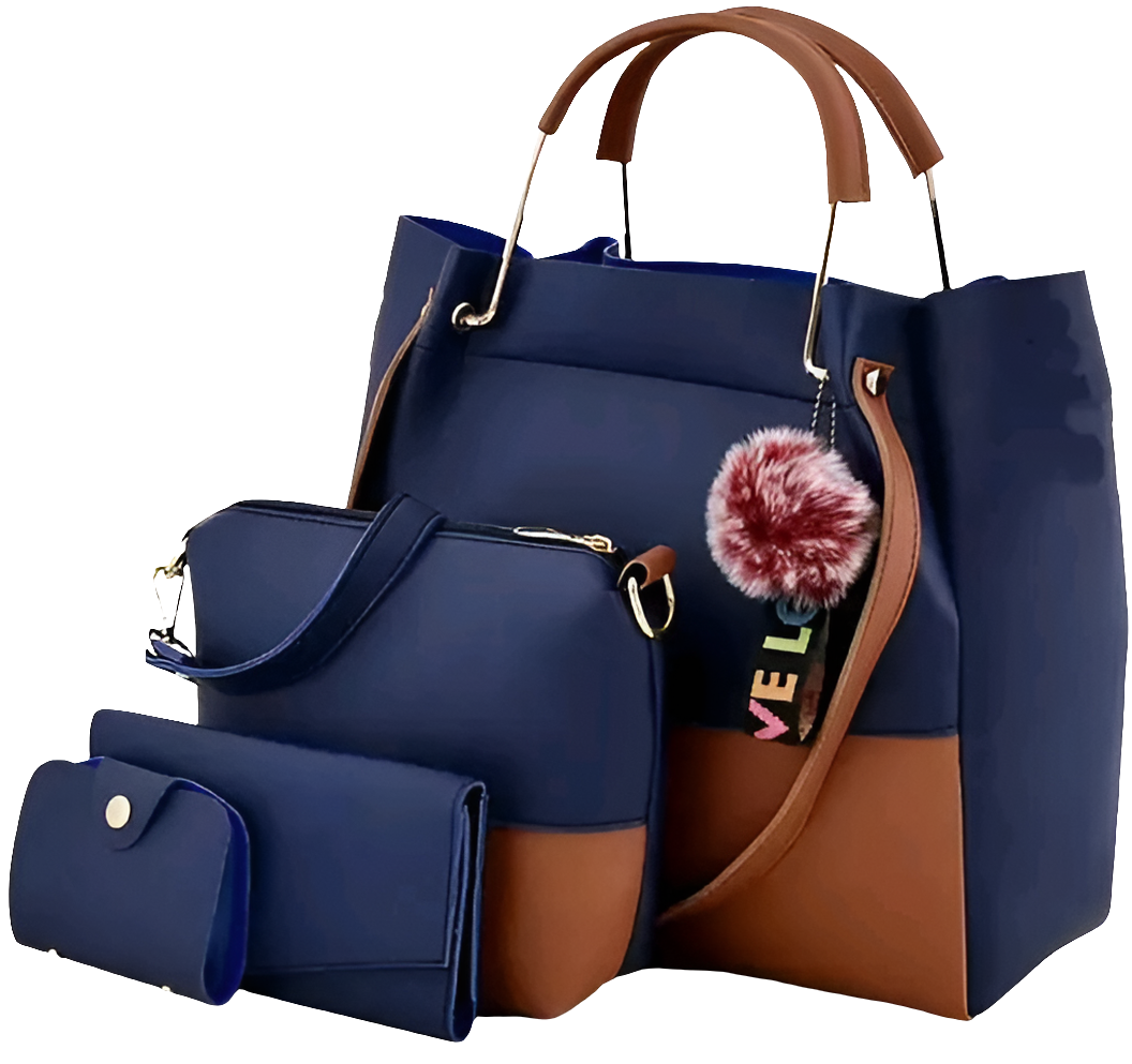 Shoulder Pu-Leather Handbags for Women's. Combo Set of 4