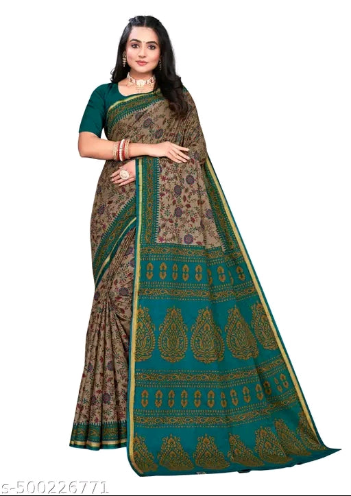 cotton printed saree