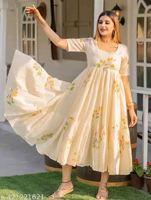 Latest Floral Print Anarkali Kurti for girls/women