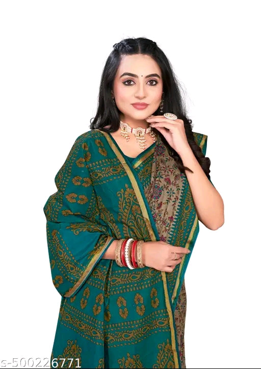 cotton printed saree