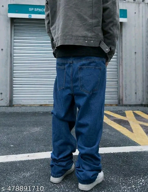 baggy mens dark blue jeans//baggy lose fit man jeans