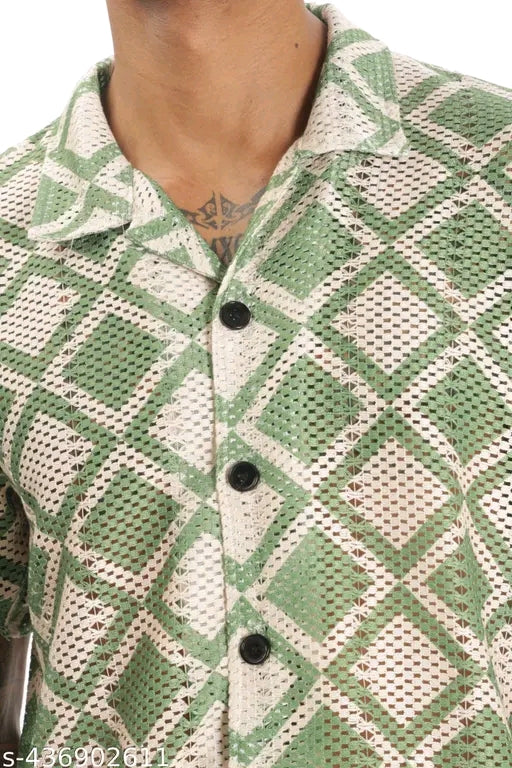 Men's Geometric Regular Multicolour Shirts