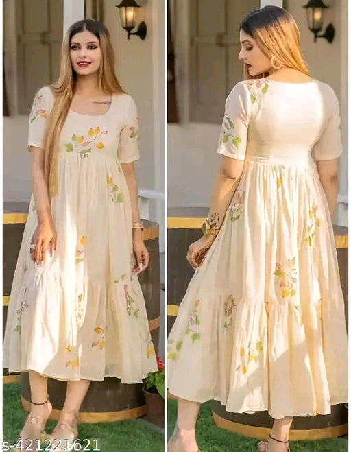 Latest Floral Print Anarkali Kurti for girls/women