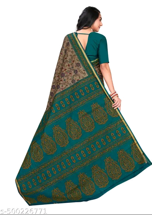 cotton printed saree