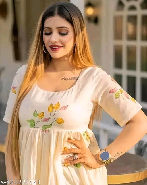 Latest Floral Print Anarkali Kurti for girls/women