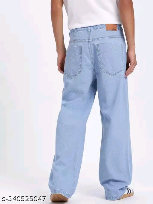 baggy mens ice blue jeans//baggy lose fit man jeans