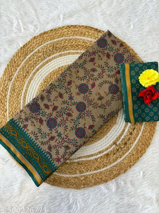 cotton printed saree
