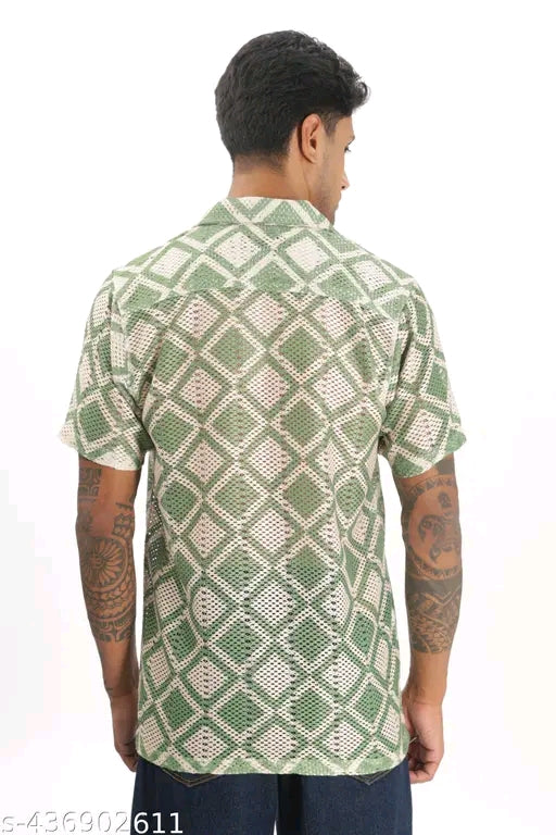 Men's Geometric Regular Multicolour Shirts
