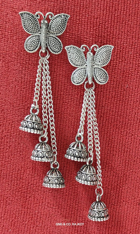 Silver butterfly earrings