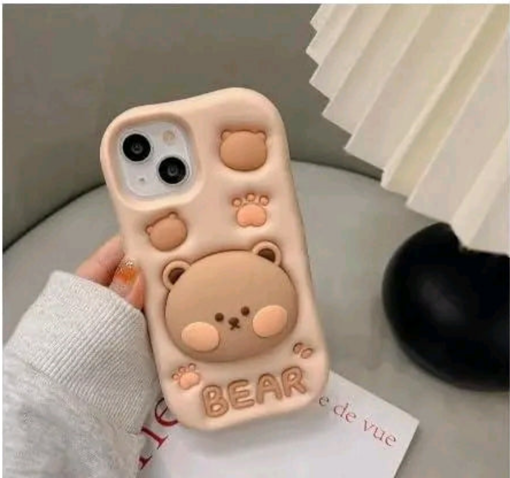 AIFEI Back Cover for iPhone 13/14/15  Cute FLOCK with Stand Case, Soft Silicone 3D Cartoon with Holder, Full Protective Back Cover 
Brand