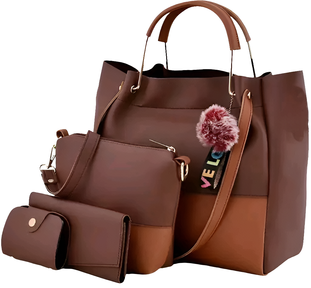 Shoulder Pu-Leather Handbags for Women's. Combo Set of 4