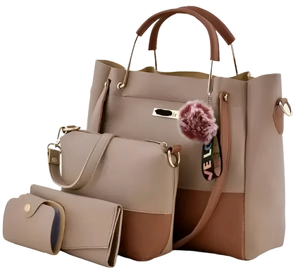 Shoulder Pu-Leather Handbags for Women's. Combo Set of 4