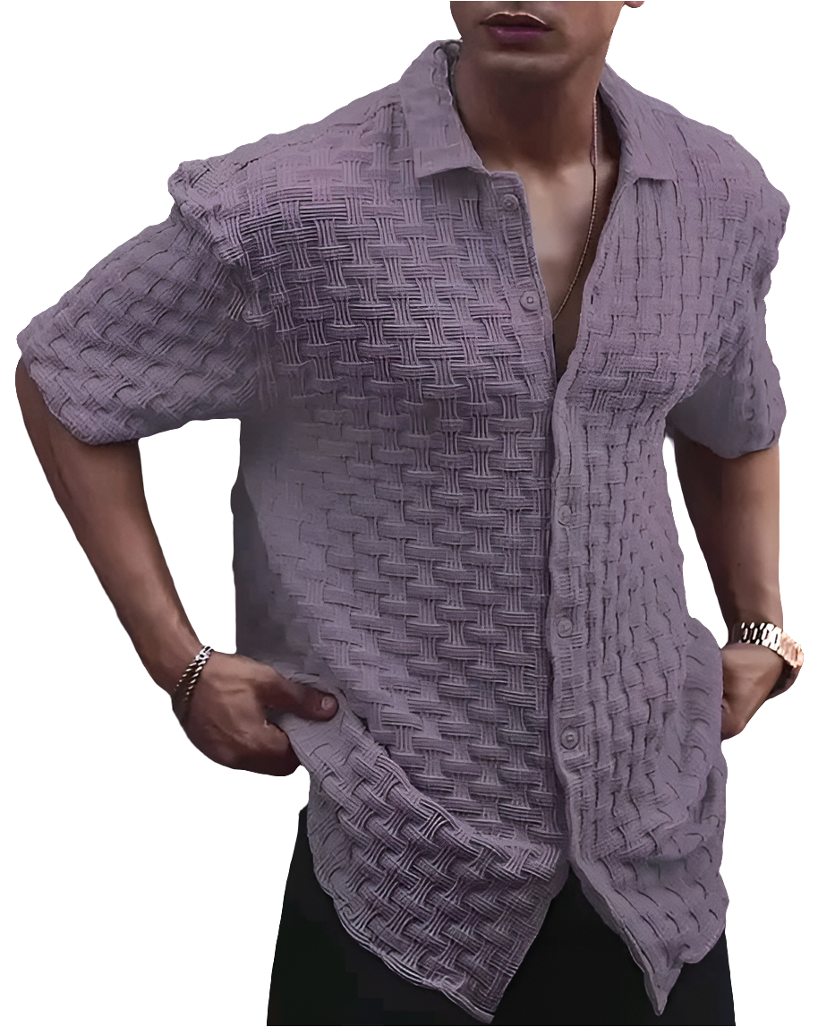 MORE N MORE TRENDZ Men Slim Fit Plain Chattai Design Casual Shirt For Men