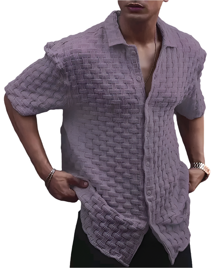 MORE N MORE TRENDZ Men Slim Fit Plain Chattai Design Casual Shirt For Men
