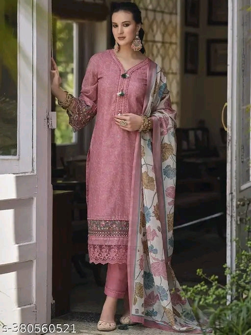 New Launch of Linen Cotton Kurta, Pant, and Dupatta Collection