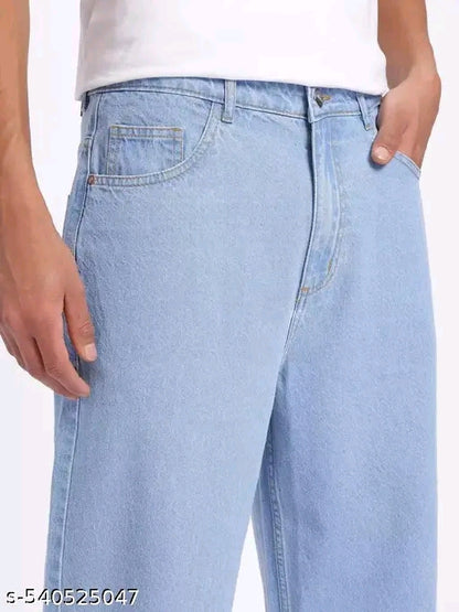 baggy mens ice blue jeans//baggy lose fit man jeans