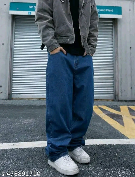 baggy mens dark blue jeans//baggy lose fit man jeans