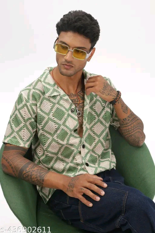 Men's Geometric Regular Multicolour Shirts