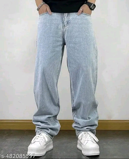 baggy mens ice blue jeans//baggy lose fit man jeans