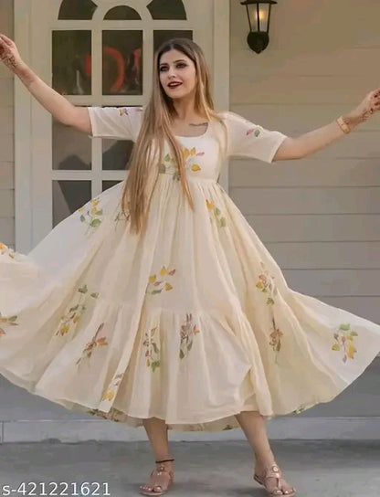Latest Floral Print Anarkali Kurti for girls/women