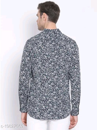Floral Print Regular Fit Navy Men