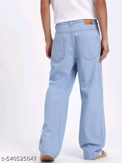 baggy mens ice blue jeans//baggy lose fit man jeans