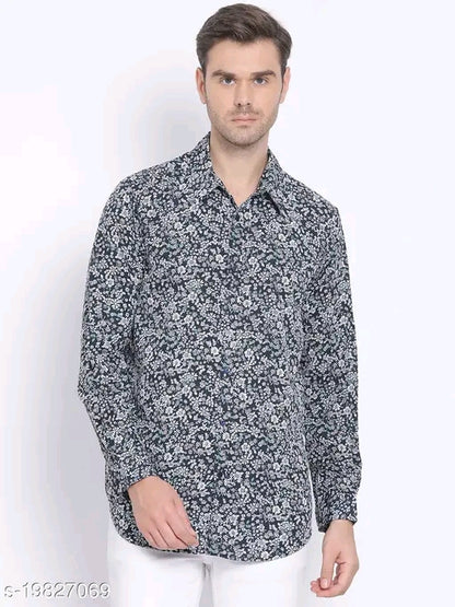 Floral Print Regular Fit Navy Men