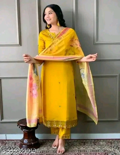 Rayon Slub Kurti Set with Dupatta – Elegant & Versatile Ensemble